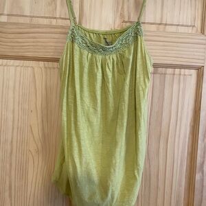 GAP Green Smocked Sleeveless Camisole Top